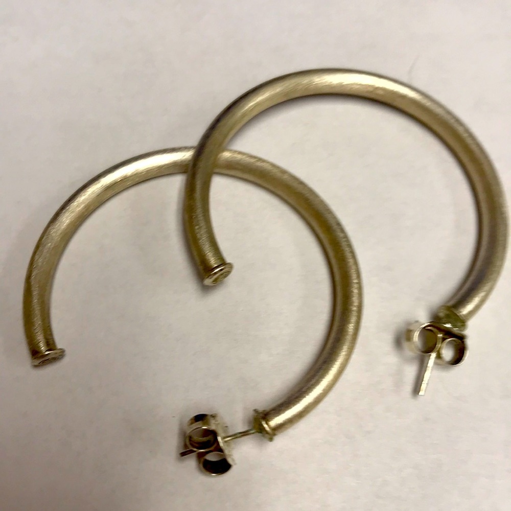 Sheila Fajl sterling silver matte pierced earrings